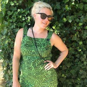 Nooworks green 90’s squiggles overall